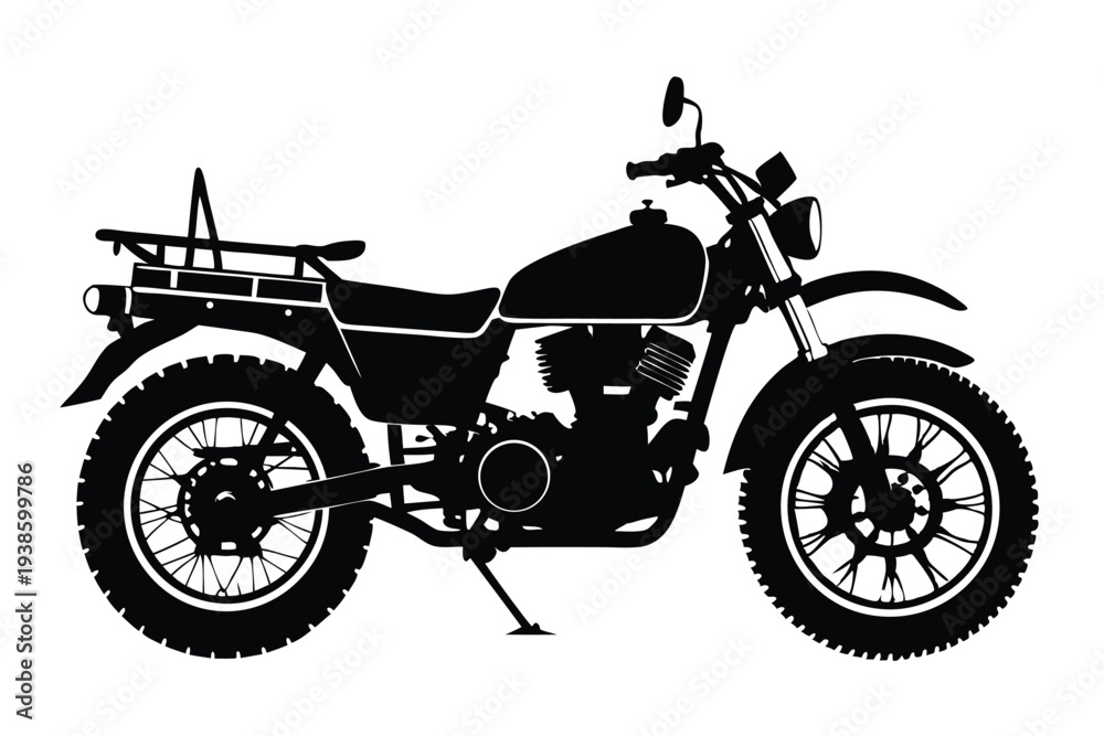 Fototapeta premium military motorcycle silhouette line art vector illustration with a white background