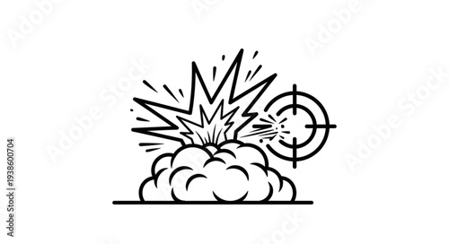 Explosion Target Hit Graphic Icon.