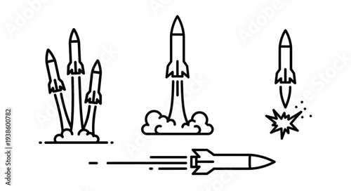 Collection of Rocket Icons and Illustrations.