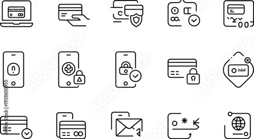 Set of higher education and academic science line icons featuring university building, graduation folder, professor, microscope, atom, and diploma certificate.