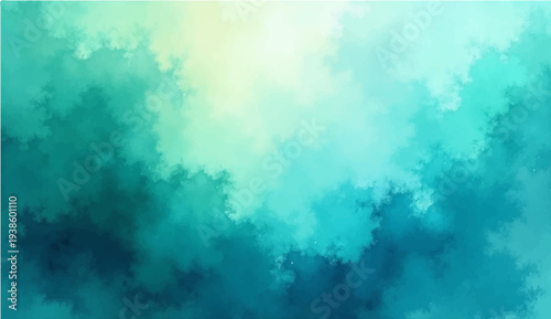 An abstract blue watercolor texture evokes a dark grunge storm cloud over a bright sea under a heavenly sky