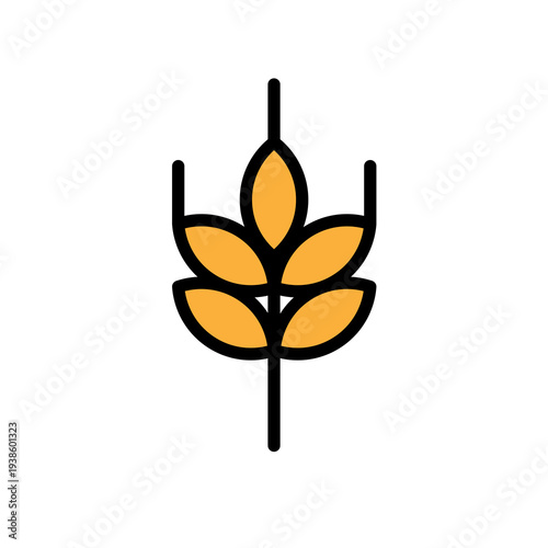 Minimalist Wheat Logo Icon – Modern Agriculture Grain Symbol