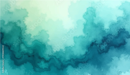 An abstract blue watercolor texture evokes a dark grunge storm cloud over a bright sea under a heavenly sky