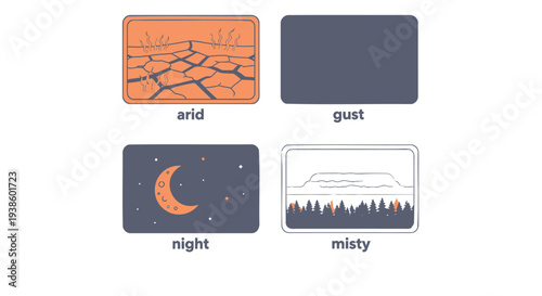 Set of 4 weather icons vector