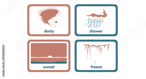 Set of 4 weather icons vector