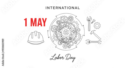 Vector illustration of Labor Day icons