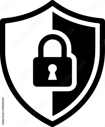 Shield with padlock icon for security and protection