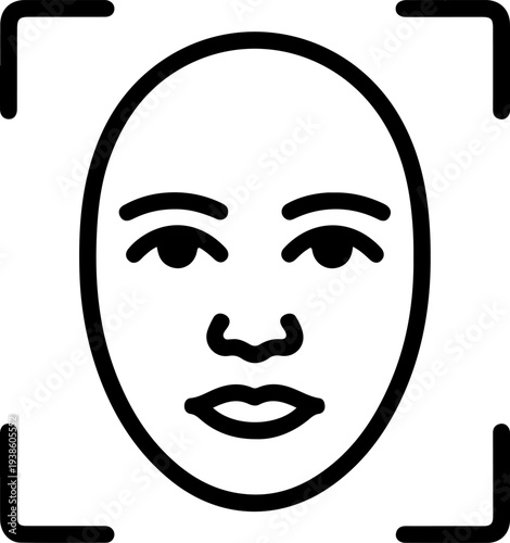 simple line drawing of a face