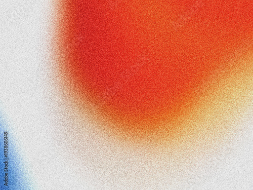 A colorful abstract image with a large orange circle. grain and grainy background