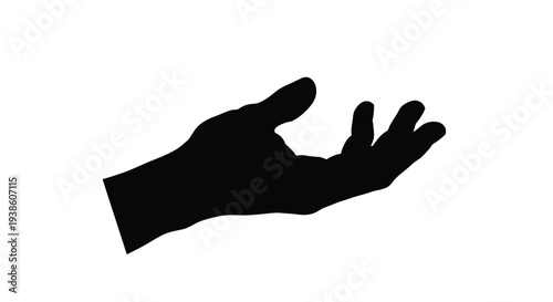 A silhouetted open hand with fingers slightly curled facing upwards