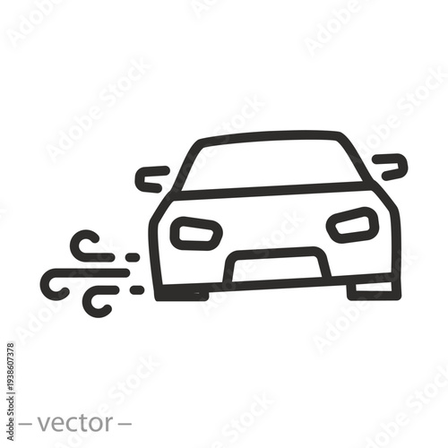 tire punctured icon, deflated wheel, outline editable icon vector