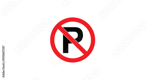 Red circle with a diagonal line through a black letter p