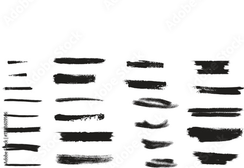 Black brush stroke textures on white background brush strokes abstract