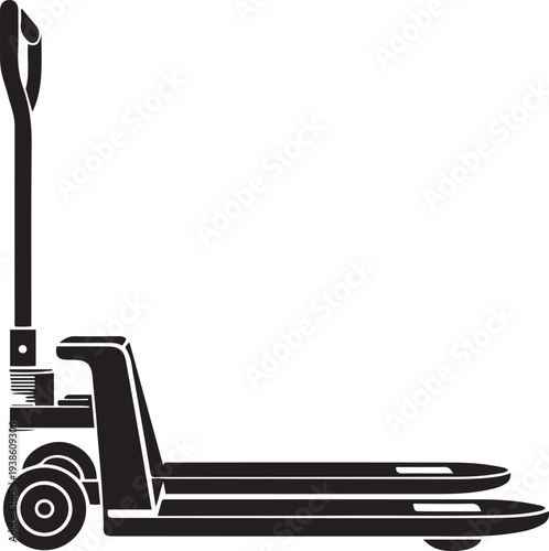 Hand Pallet Jack Manual Lift Pallet Truck. black vector