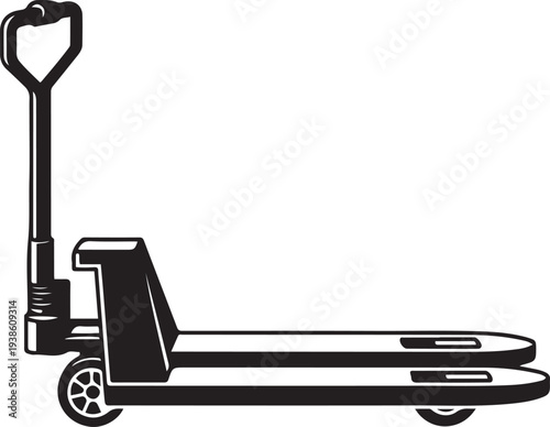 Hand Pallet Jack Manual Lift Pallet Truck. black vector