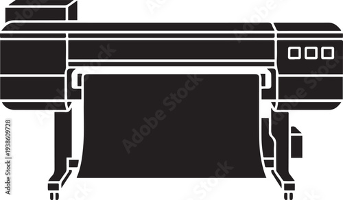wide format printer. black vector