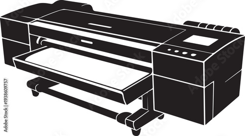 wide format printer. black vector