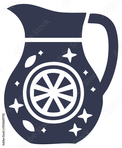 Refreshing lemonade pitcher illustration with citrus wheel and star accents for a modern summer feel