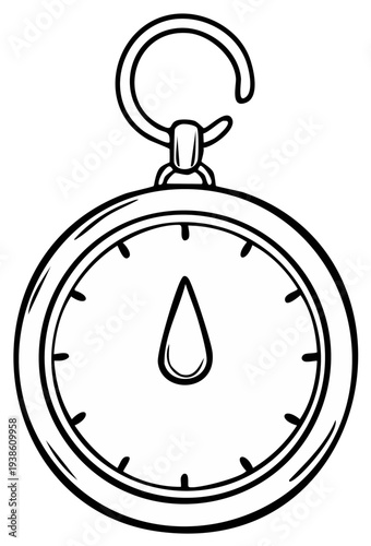 Hand-drawn illustration of a vintage mechanical scale with a round face and pointer