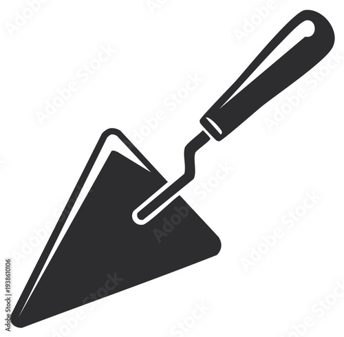 Icon of a pointing trowel tool used for construction and masonry tasks
