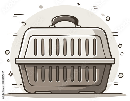Illustration of Pet Carrier for Safe Travel and Transport of Animals