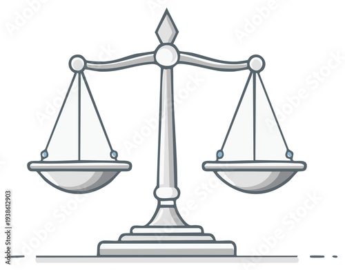 Balance Scale Vector Illustration for Law and Justice Symbol Concept Isolated on White Background