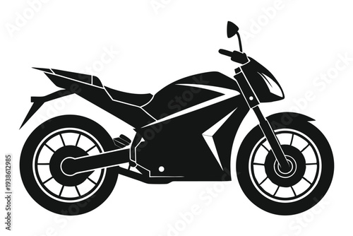 electric motorcycle silhouette line art vector illustration with a white background