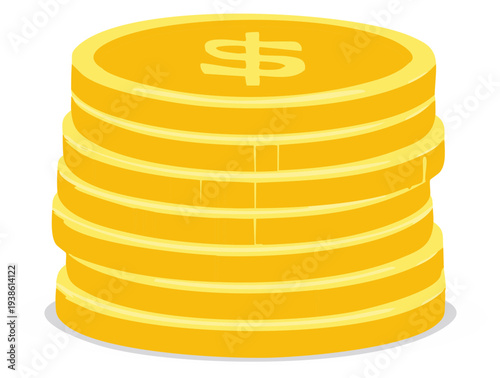 Stack of Gold Coins with Dollar Symbol