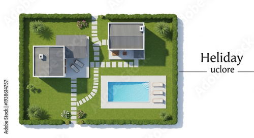 Luxury Villa With Swimming Pool Aerial View.