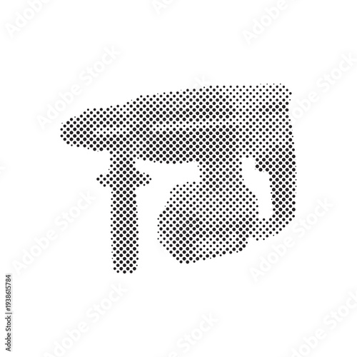 Black and White Halftone Dotted Hammer Drill Power Tool Vector