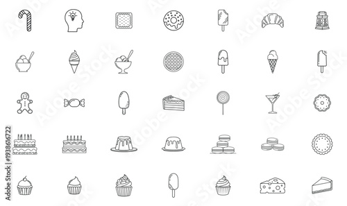 Shopping and retail icons set. Gift box store price tag payment ecommerce outline vector icon collection