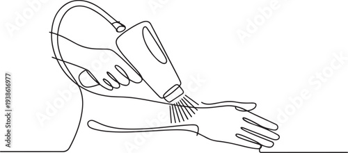 laser epilation, arm epilation, spa and cosmetology. Beyond clinic concept. one line art icon drawing vector