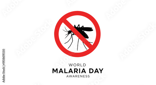 World Malaria Day Awareness Campaign Symbol with Mosquito.
