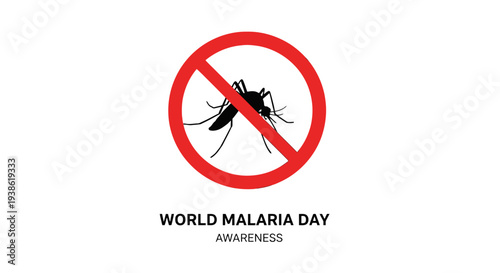 World Malaria Day awareness campaign symbol with mosquito icon.