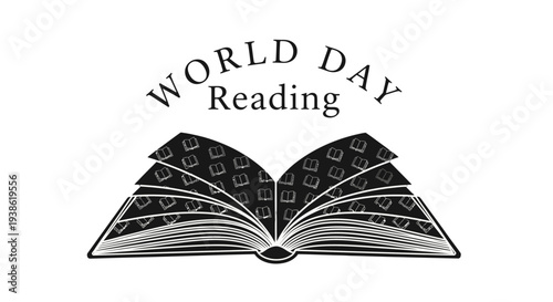 World Day Reading illustration with open book and text.