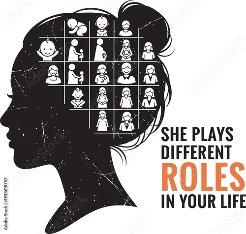 Happy Women's Day Celebration, She Plays Different Roles In Your Life A Woman's Journey Through Life Stages