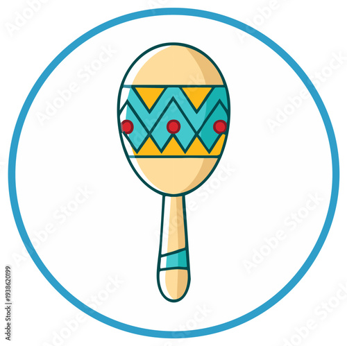 Colorful traditional maraca icon for Latin music and festival celebrations vector art