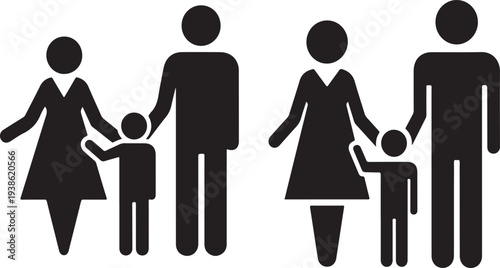 Happy family icon symbolizing togetherness and unity in simple design