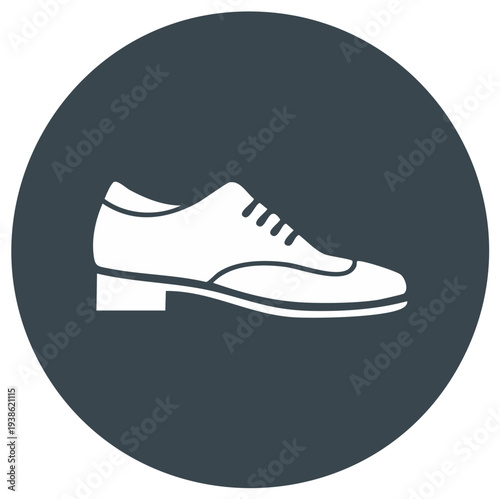 Elegant formal oxford shoe simple flat icon design