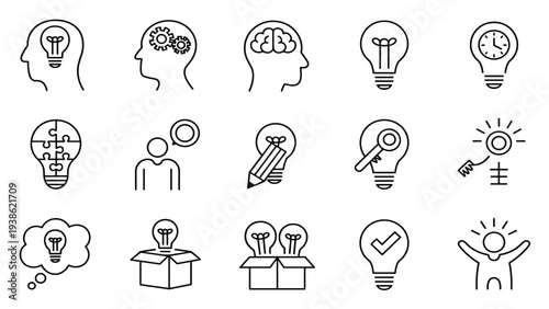 Collection of line representing ideas and thinking