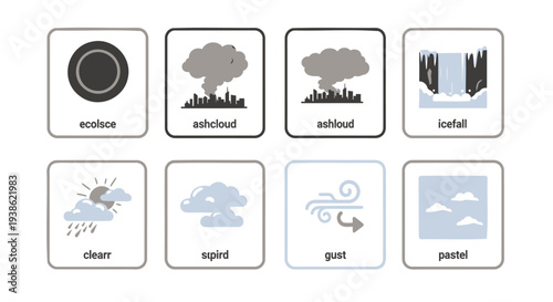 Set of 8 weather icons vector