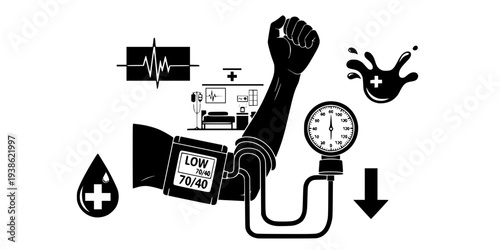 Low Blood Pressure Hypotension Sepsis Icon