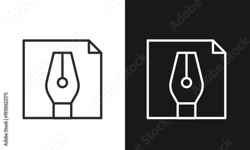 Design and Finance Icon, Vector Pen Tool, Artist Canvas Easel with Sun, and Math Calculator with Pencil - Minimalist Studio and Office Line Art Graphics