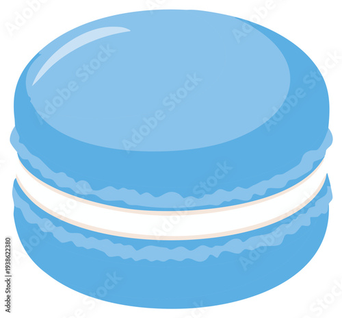 Blue Macaron Dessert Illustration Graphic Design