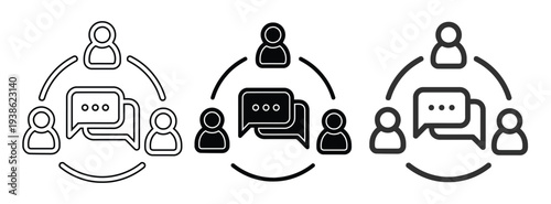Communication connection people icon diagram for social media or business networking.