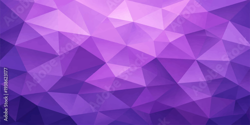 Abstract pink and purple geometric triangle pattern background with mosaic polygon shapes for modern decorative wallpaper or web banner design