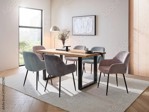 Foto modern luxury dining room interior, 3d render