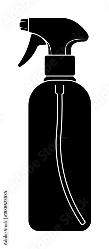 Black spray bottle icon, without background