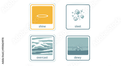 Set of 4 weather icons vector