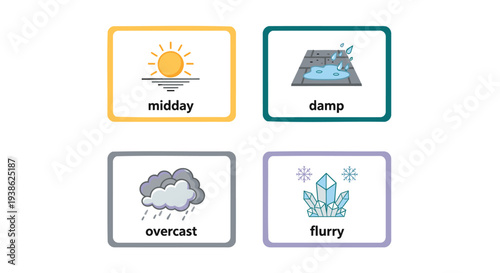 Set of 4 weather icons vector
